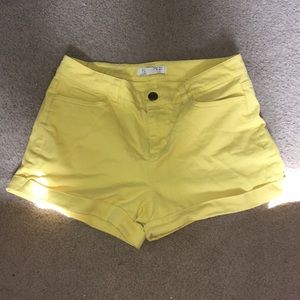 Yellow High Waisted Forever 21 Shorts